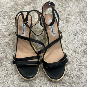 Charles David Black Strappy Espadrilles